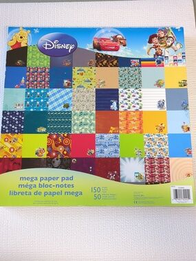 🌸Disney Mega Paper Pad - Colorful Character Scrapbook Paper 150 Sheets